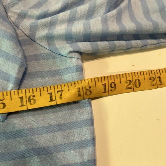 J Jill light blue striped recorder length sleeve top with side tie neck small - Picture 6 of 7